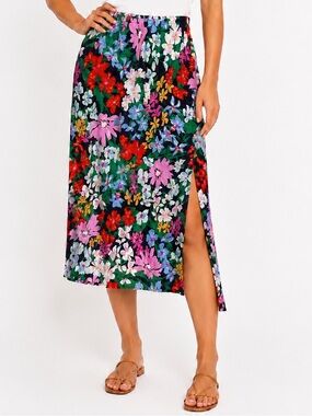 Old Navy bright floral midi skirt medium